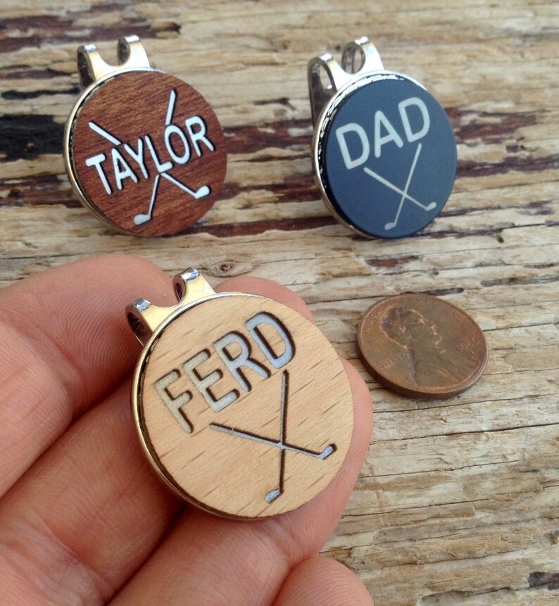 Personalized WOOD Golf Ball Marker Custom Engraved Gifts For Etsy