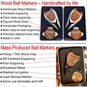 Regalo personalizado para padrinos de boda: marcador de pelota de golf grabado y herramienta para hacer hoyos. imagen 5