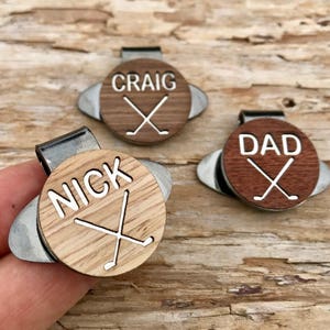 Personalized Wood Golf Ball Marker and Magnetic Hat Clip