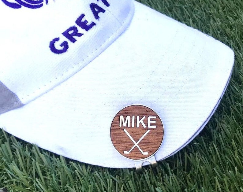 Personalized Wood Golf Ball Marker and Magnetic Hat Clip