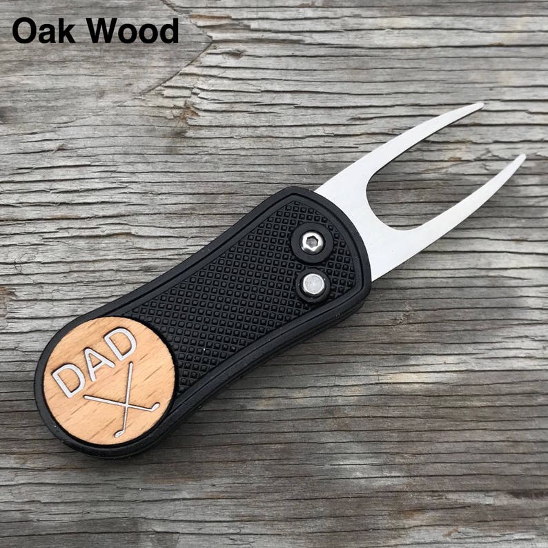 Golf Gifts for Men Ball Marker Divot Tool / Personalized Custom Fathers Day Gift for Man Dad Best gifts for him Groomsmen Pitchfix OAK Marker Only