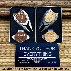 Father of Bride Groom Gift Golf Ball Marker Divot Tool Set Unique Groomsmen Usher Best Man Men Fathers Day Gifts Personalized Custom Engrave
