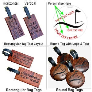 Wood Golf Bag Tag Luggage Tags Golf Gifts for Men Personalized Engraved Wooden Golf Gift Tags Fathers Day Gift Groomsmen Best Man Gifts image 2