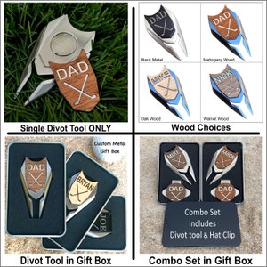 Engraved Wood Golf Ball Marker and Divot Tool