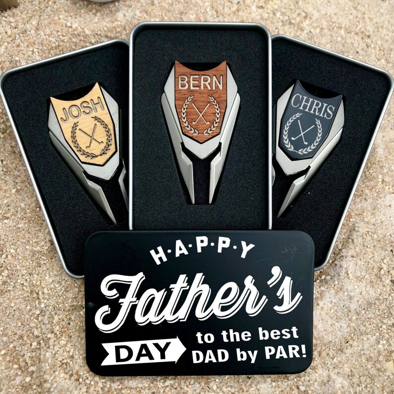 Father's Day Engraved Golf Gift Golf Ball Marker and Divot Tool