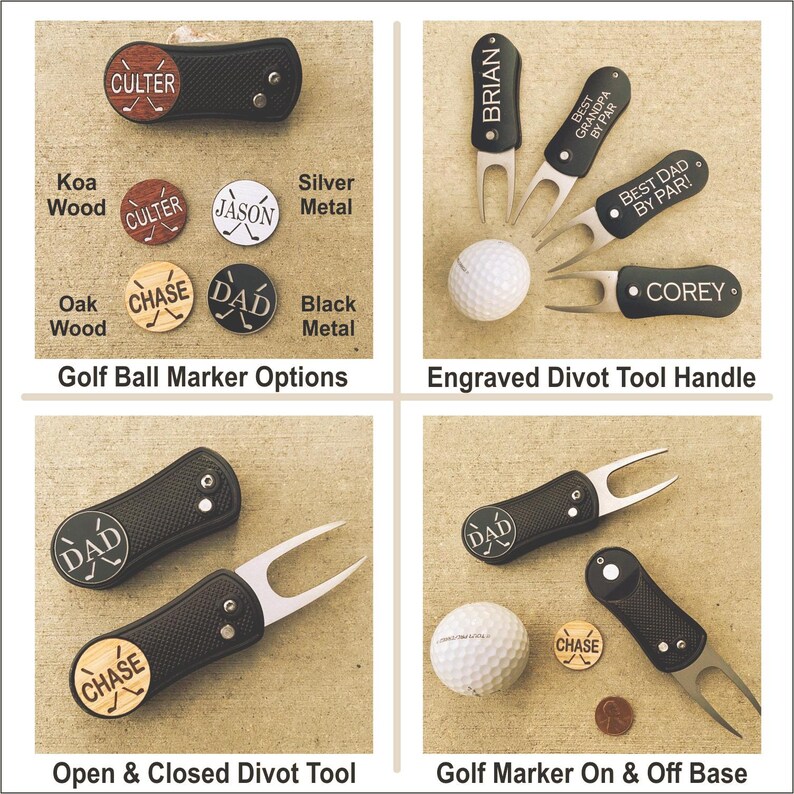 Herramienta de golf personalizada y marcador de pelota, regalo de golf hecho a mano imagen 2