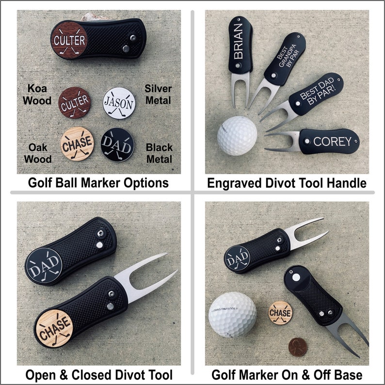 Golf Ball Marker Divot Tool Gift for Man Personalized Custom Etsy