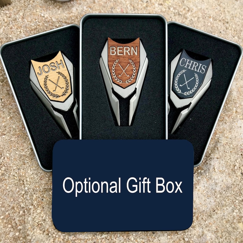 Personalized Golf Ball Marker Gifts for Men / Custom Divot Tool Fathers Day Golfing Gift for Man Dad Best Gifts for Him Groomsmen WITH GIFT BOX