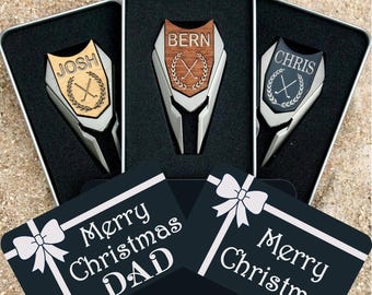 Vaderdagcadeau Gepersonaliseerde houten golfbalstift en viltstift: gegraveerd golfcadeau