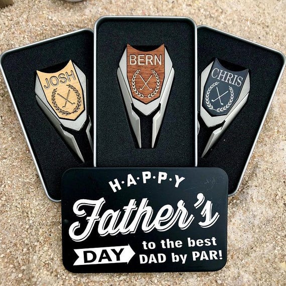 Personalized Wood Golf Ball Marker & Divot Tool: Engraved Golf Gift