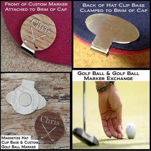 Personalized Wood Golf Ball Marker and Magnetic Hat Clip