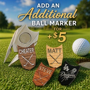 Personalized Wood Golf Ball Marker & Divot Tool: Engraved Golf Gift image 10
