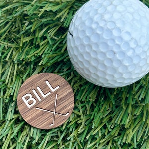 Personalized Walnut Wood Golf Ball Marker