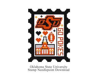 Oklahoma State University Stamp Needlepoint Pattern Download