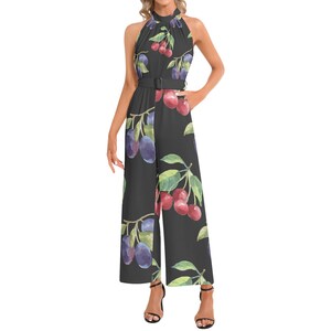 Halter Neck Buckle Belted Jumpsuit