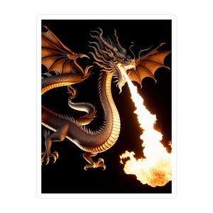 Decalcomanie in vinile con fustellatura a bacio raffiguranti il drago di fuoco, decorazioni da parete fantasy, adesivi per giocatori, decorazioni per la casa, regalo per gli amanti della mitologia.