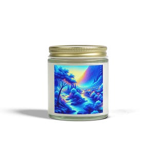 Calming Art Scented Candles, Coconut Apricot Wax, Aromatherapy Gift, Home Decor, Relaxation, Nature Inspired