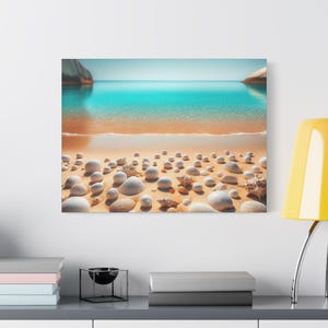 Beach Scene Art Canvas, Coastal Wall Decor, Ocean Print, Relaxing Home Decor, Gift for Beach Lovers, Summer Vibes