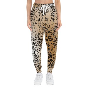 Athleisure-joggingbroek met luipaardprint: zachte polyestermix