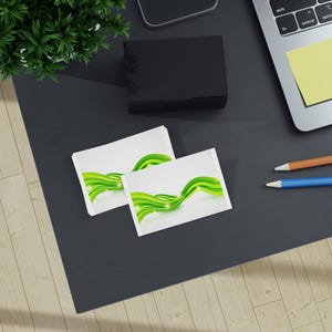 Eleganti biglietti da visita Green Wave, 100 pezzi, biglietti da visita personalizzati per il networking, biglietti da visita professionali, materiale di marketing unico, [...]