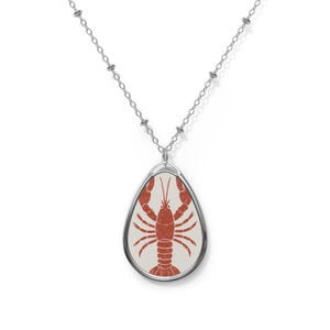 Lobster Motif Oval Necklace