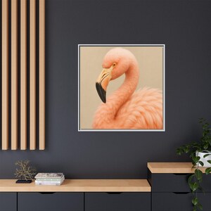 Framed Flamingo Canvas Print: Tropical Home Decor, Modern Wall Art