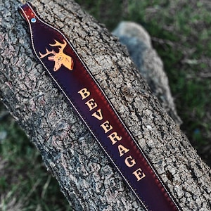 Custom leather Sling, Personalized Leather Shoulder Strap, Adjustable Leather Hunting Sling, Hand Tooled Shoulder Sling