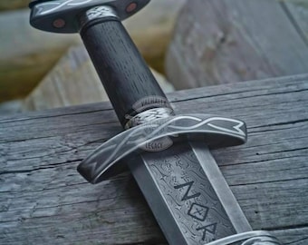 Handgemaakt Vikingzwaard King Ragnar Lothbrok - Handgemaakte authentieke Noorse replica met schede, perfect voor verzamelaars en speciale gelegenheden