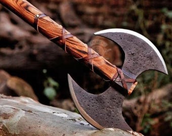 Custom Gift Hand Forged Carbon Steel VIKING AXE with Ash Wood Shaft, Wedding Gift,Axe,  Axes Best Birthday&Anniversary Gift For Him,Larp axe