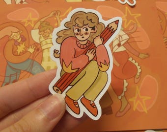 Giant pencil vinyl sticker