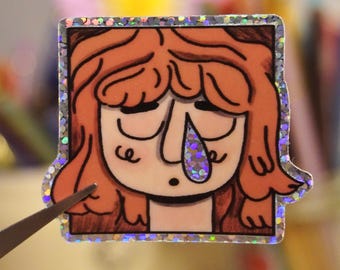 Sparkle Tear | Glitter Vinyl Sticker
