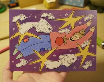 Floating in Stars | Postcard\Greeting card A6