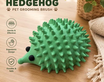 3D Printed Hedgehog Pet Grooming Tool | Cute Desk Decor Sculpture | Cat Dog comb | Unique Pet Lover Gift | Handmade PLA Figurine