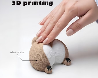 Keyboard Fidget Toys for Adults, Corgi's Butt Keyboard Clicker with Keychain Fidget Sensory Fun Toys for Anxiety Decompression
