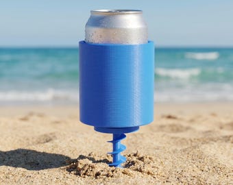 Beach Cup Holder | Detachable 3D Printed Half Spiral Sand Anchor Drink Holder for Beach Picnic Camping