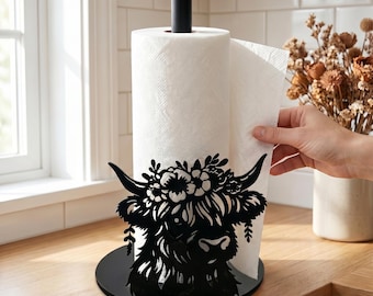 Decorative Paper Towel Holder Stand | Unique Kitchen Gift for Her | 3D Printed Animal Decor | Freestanding Metal Roll Holder for Countertop