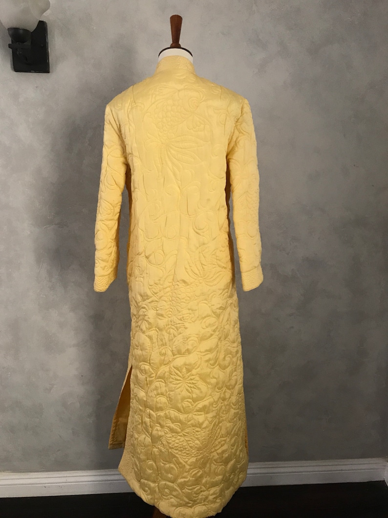 Quilted Chinese Robe with Koi Embroidery