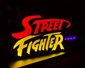 Street Fighter LED Lamp, Street Fighter Lightbox, USB Powered Gaming Room Decor Sign
