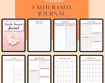 Faith Based Journal | Christian Journal for Women | Daily Prayer Journal | Bible Study Printable | Scripture Journal | Digital Faith Planner