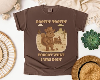 Rootin Tootin ADHD Squirrel Shirt | Cute Comfort Colors Neurodivergent Tee | Funny Squirrel Shirts | Mental Health Humor | Funny ABA Gifts