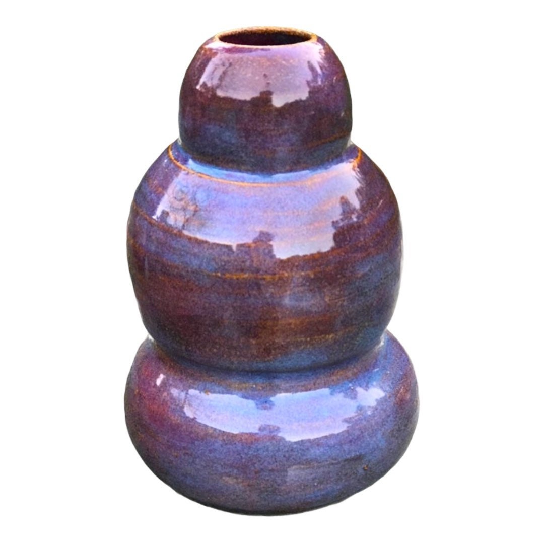 Blue and White Swirls Designed Pottery Vase from my Clay Studio