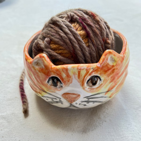 Cat Yarn Bowl Etsy