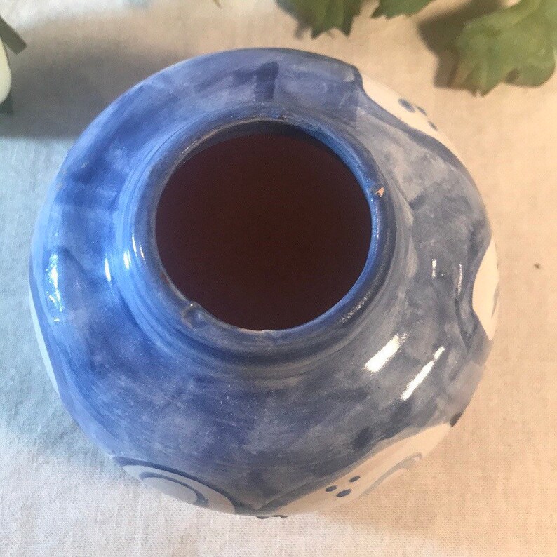 Blue and White Swirls Designed Pottery Vase from my Clay Studio