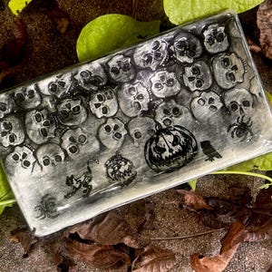 Plato rectangular para servir o decorar con forma de calaveras / Plato de Halloween