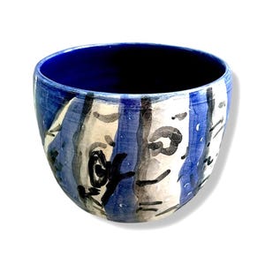 Aspen Trees in the Snow with Blue Sky Pottery Bowl or Planter