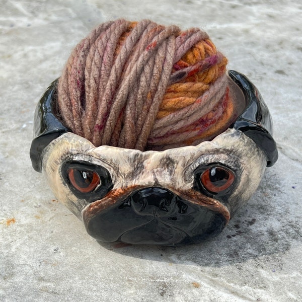 Dog Yarn Bowl for Knitters and Crochet/CUSTOM ORDER from your Dog’s Photo/Allow 3-4 Week Turnaround