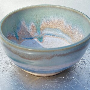 Stoneware Pottery Bowl in Pastel Colors of Green Blue & - Etsy
