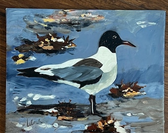 Seagull on the Beach Canvas Print/READY TO HANG/Enhanced Giclee Print/Coastal Wall Art