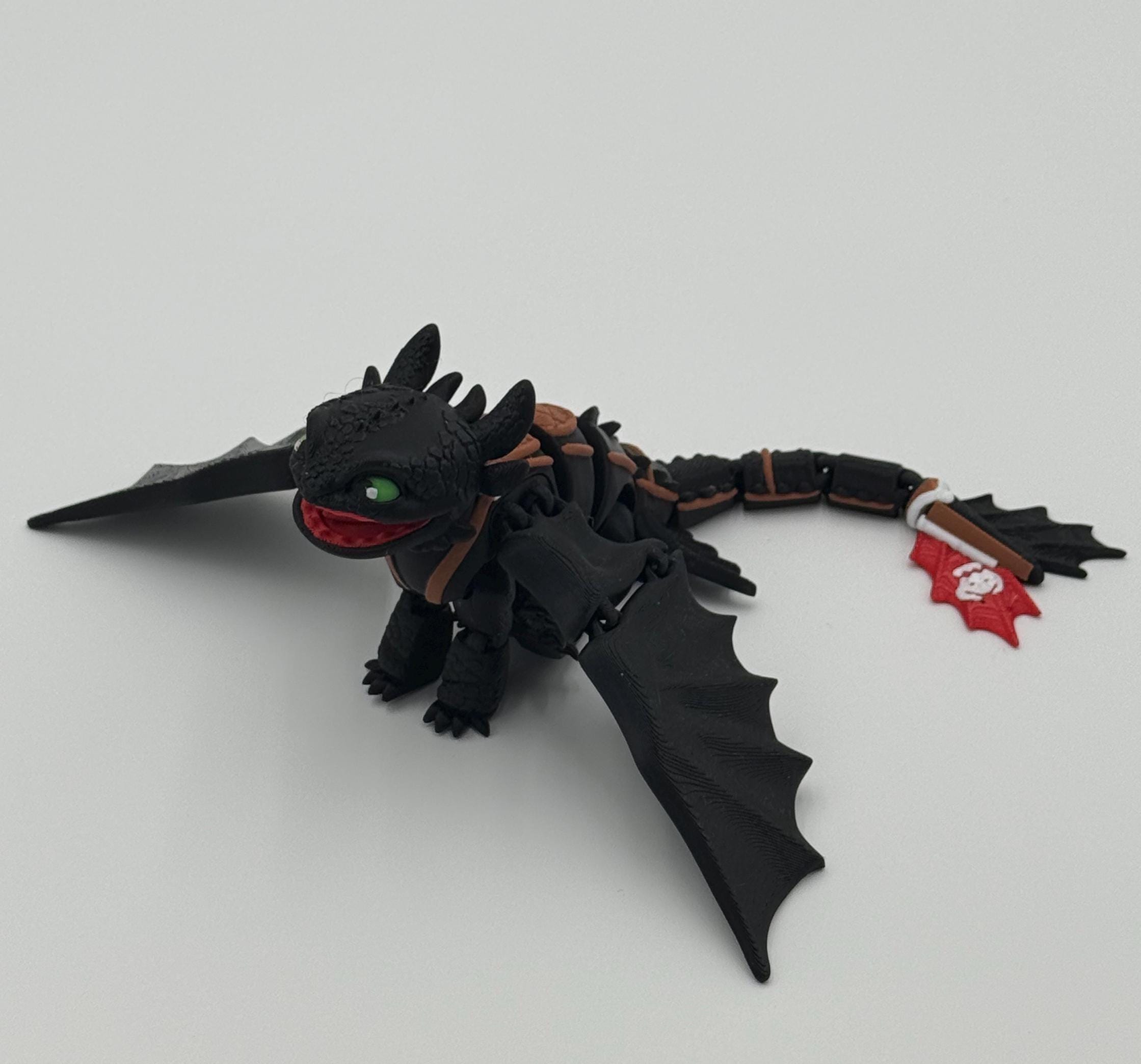 Poseable Toothless Dragon Figure – Night Fury Inspired, 3D Printed Desk ...