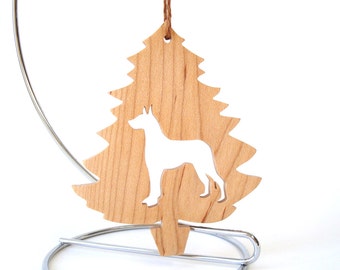 Great Dane Ornament Wood Dog Silhouette Christmas Tree Ornament Dog Breed Pet Ornament  Maple